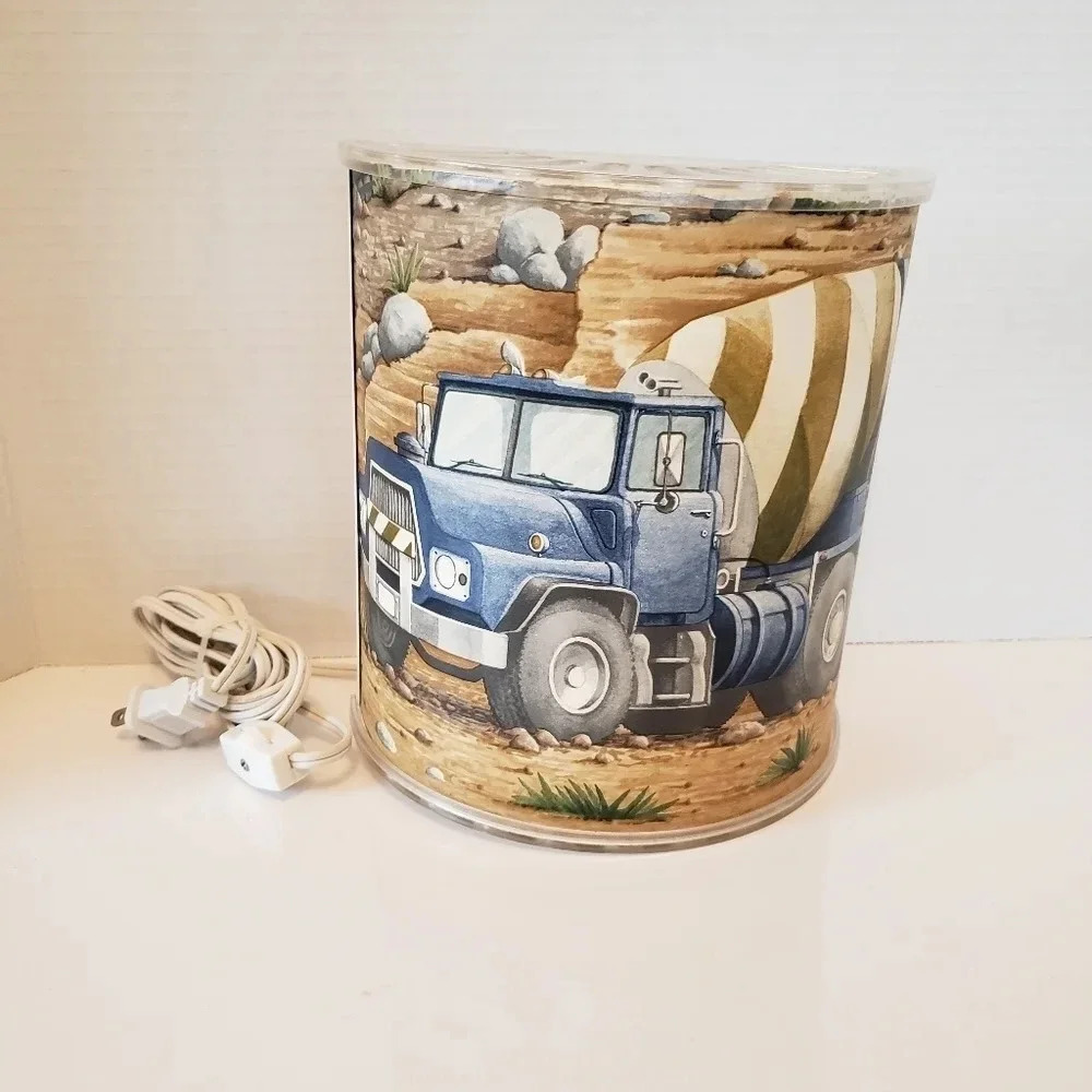 Ikea MYS-Hjartlag Kids Bedroom Wall Plug in Sconce with Truck Scene.